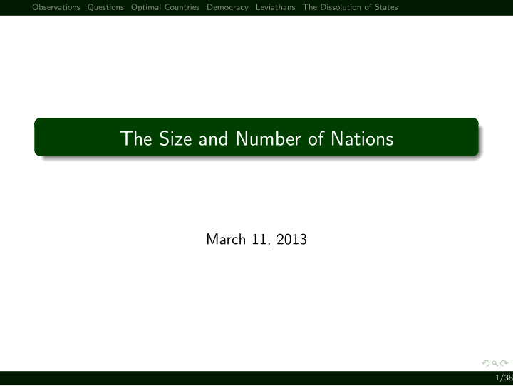 the size and number of nations