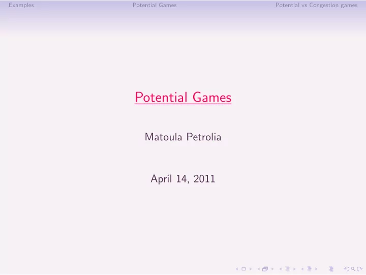 potential games