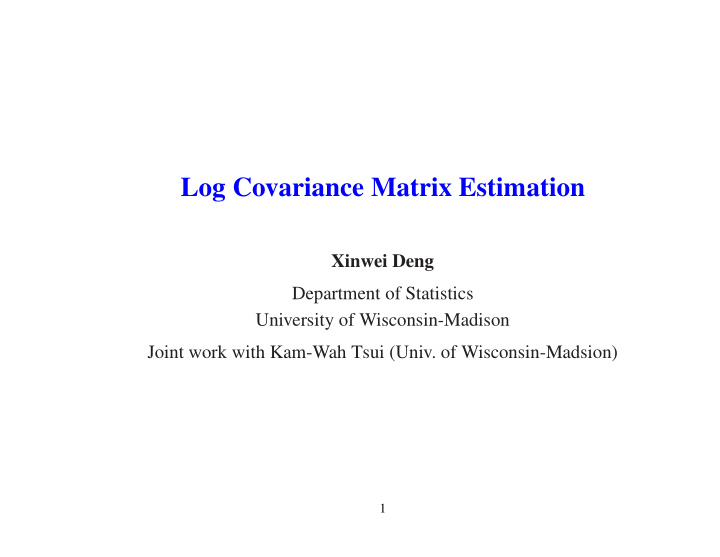 log covariance matrix estimation