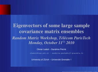 Eigenvectors of some large sample  covariance matrix ensembles  Random Matrix Workshop, Tlcom