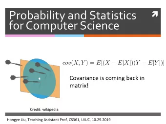 Probability  and  Statistics      for  Computer  Science     cov ( X, Y