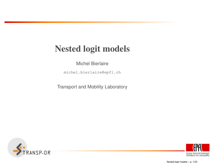 nested logit models