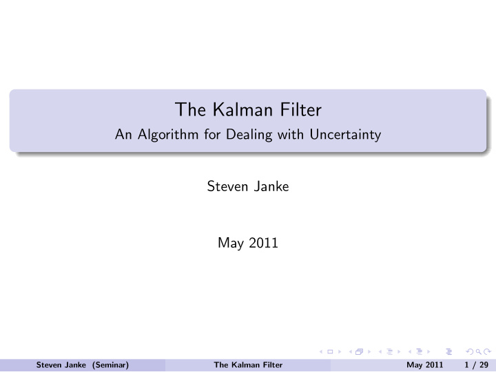 the kalman filter