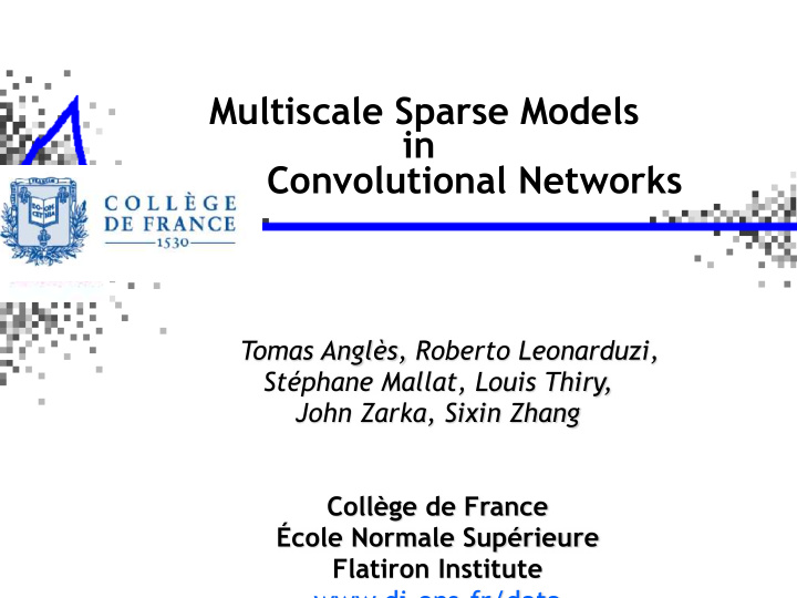 multiscale sparse models in deep convolutional networks