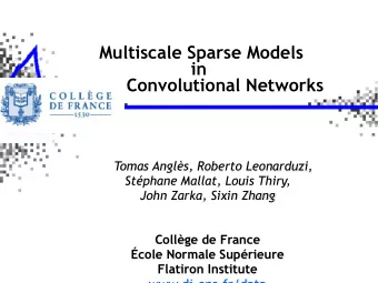 Multiscale Sparse Models  in  Deep Convolutional Networks  Tomas Angls, Roberto Leonarduzi,