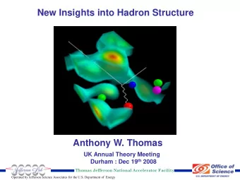 Anthony W. Thomas  UK Annual Theory Meeting Durham : Dec 19 th 2008  Thomas Jefferson National