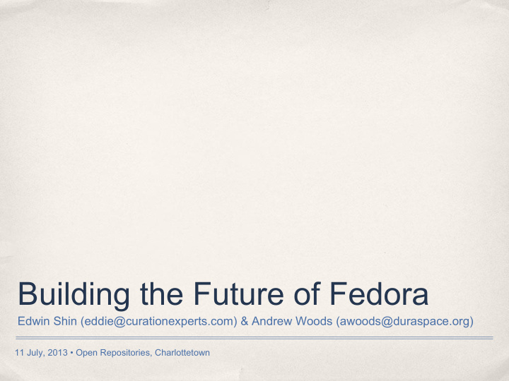 building the future of fedora