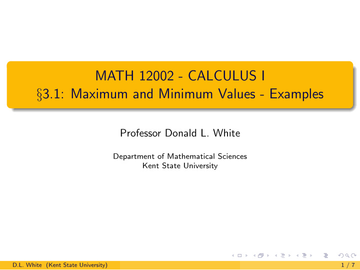 math 12002 calculus i 3 1 maximum and minimum values