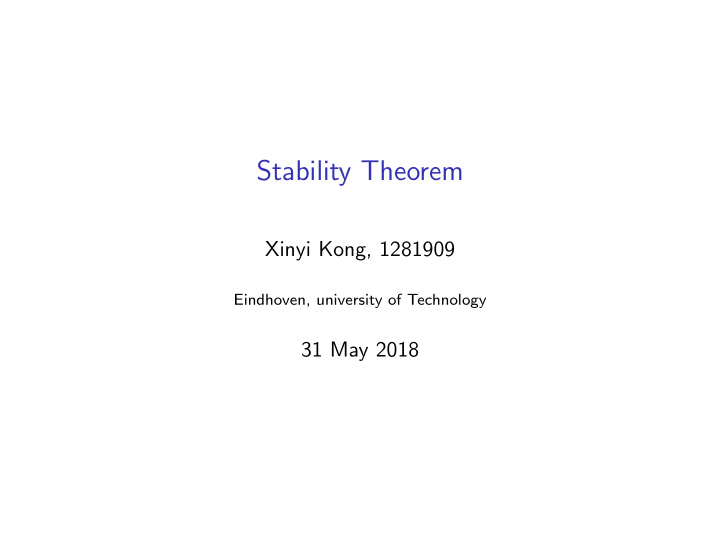 stability theorem