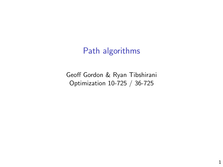 path algorithms