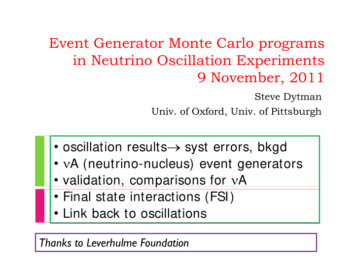 event generator monte carlo programs in neutrino