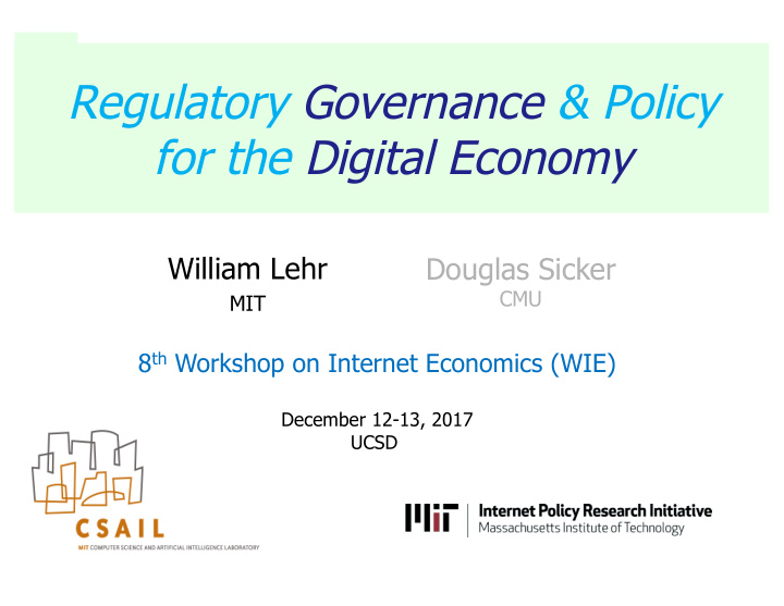 regulatory governance policy for the digital economy