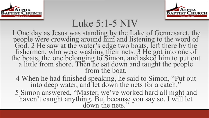 luke 5 1 5 niv