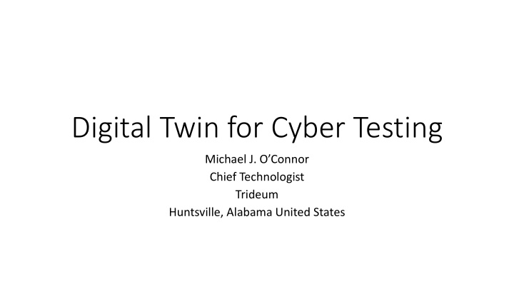 digital twin for cyber testing