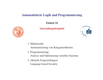 Automatisierte Logik und Programmierung  Einheit 16  Anwendungsbeispiele  1. Mathematik: