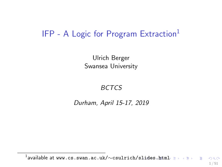 the fundamental idea of program extraction