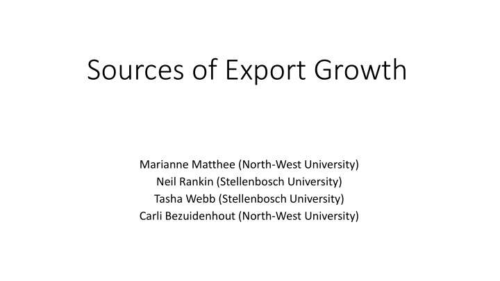 sources of export growth