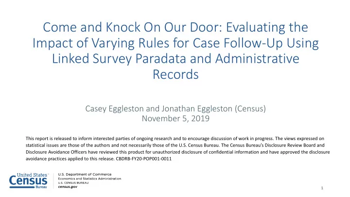 come and knock on our door evaluating the impact of