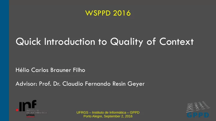 quick introduction to quality of context