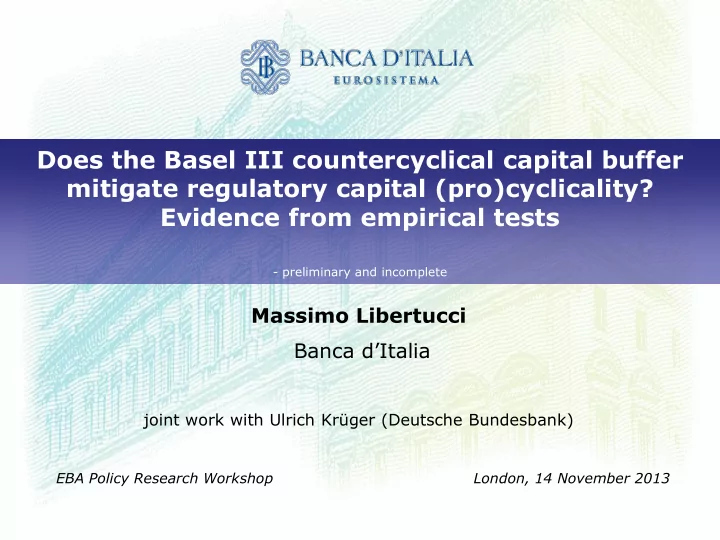 preliminary and incomplete massimo libertucci banca d