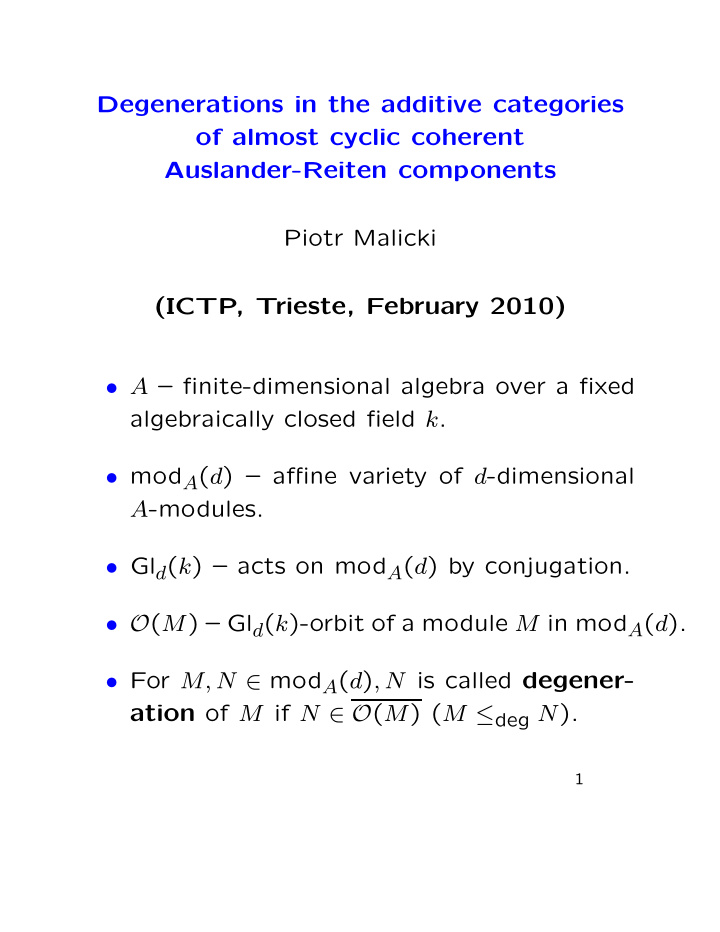 degenerations in the additive categories of almost cyclic