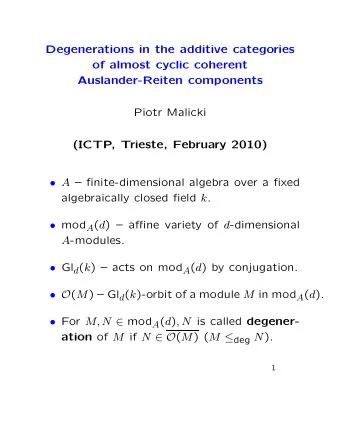 Degenerations in the additive categories  of almost cyclic coherent  Auslander-Reiten components