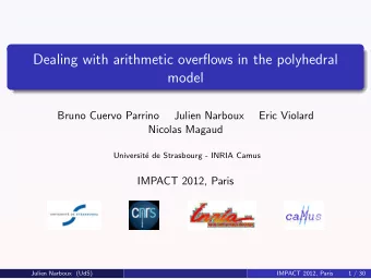 Dealing with arithmetic overflows in the polyhedral  model  Bruno Cuervo Parrino  Julien Narboux