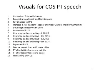 Visuals for COS PT speech  1.  Normalised Train Withdrawals  2.  Expenditure on Repair and