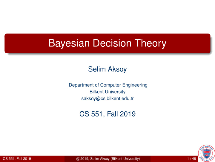 bayesian decision theory