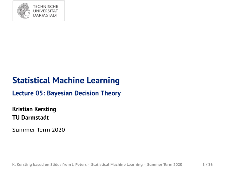 statistical machine learning