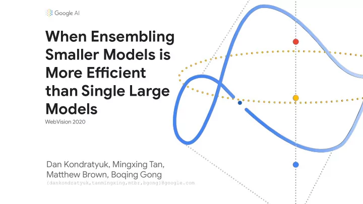 when ensembling smaller models is more effjcient than