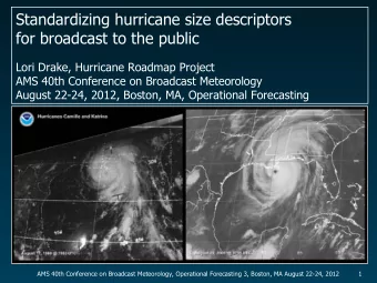 Standardizing hurricane size descriptors  for broadcast to the public  Lori Drake, Hurricane
