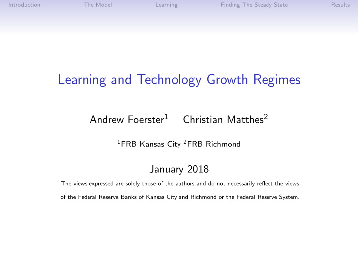learning and technology growth regimes