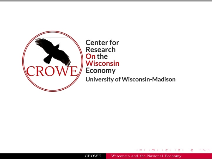 crowe wisconsin and the national economy crowe and the