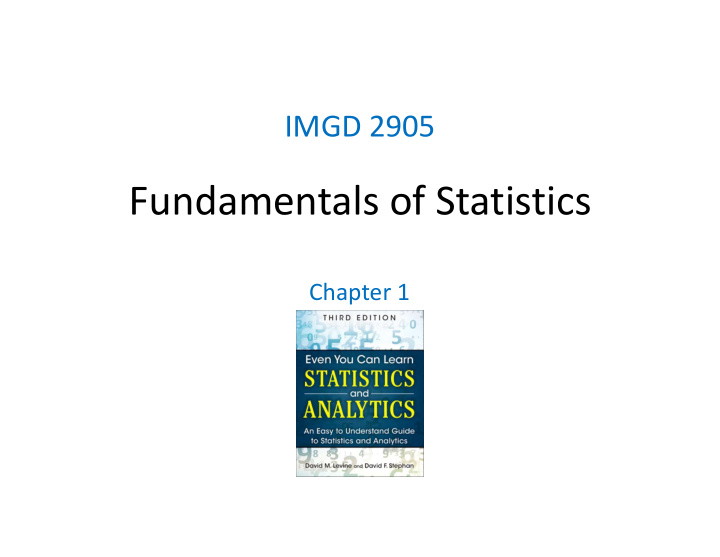 fundamentals of statistics