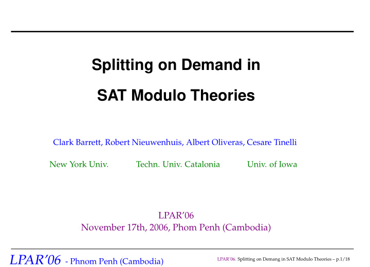splitting on demand in sat modulo theories