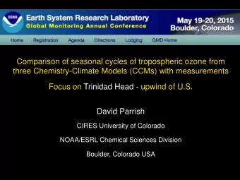Comparison of seasonal cycles of tropospheric ozone from  three Chemistry-Climate Models (CCMs)