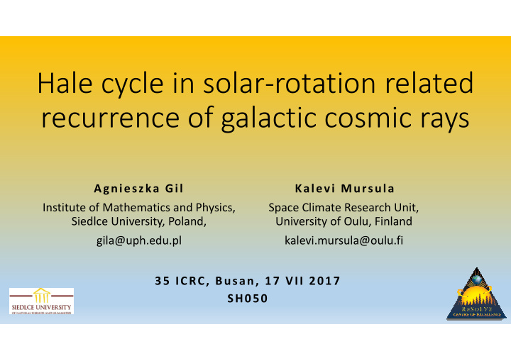 hale cycle in solar rotation related recurrence of