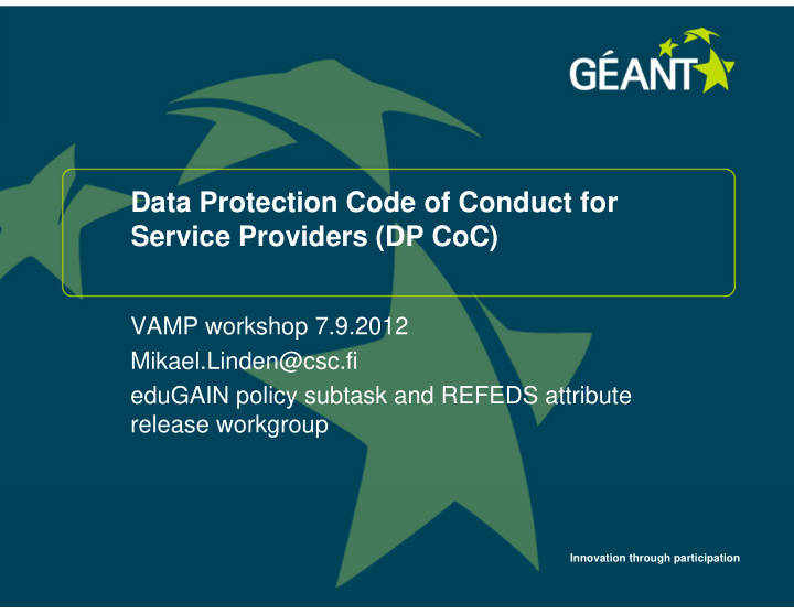 data protection code of conduct for service providers dp