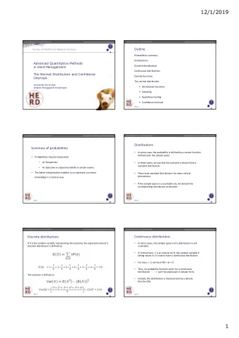 12/1/2019  Department of Veterinary and Animal Sciences  Department of Veterinary and Animal