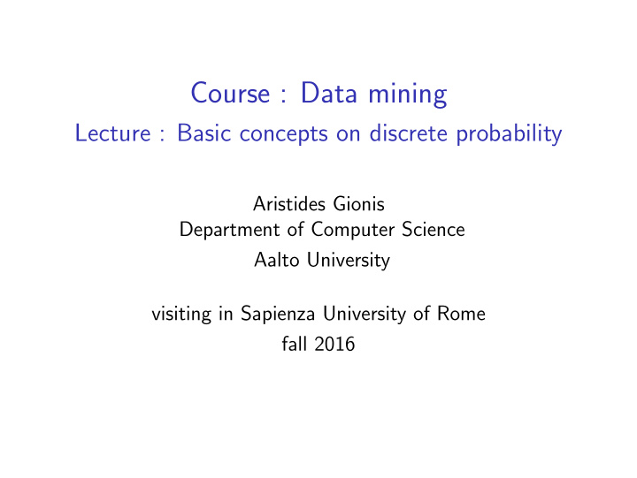 course data mining