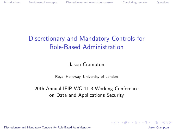 discretionary and mandatory controls for role based