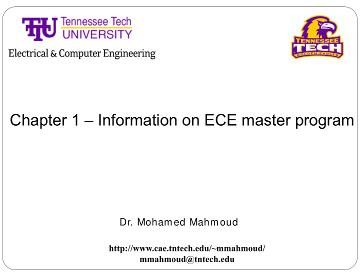 chapter 1 information on ece master program