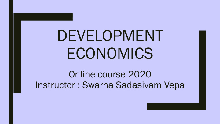 development economics