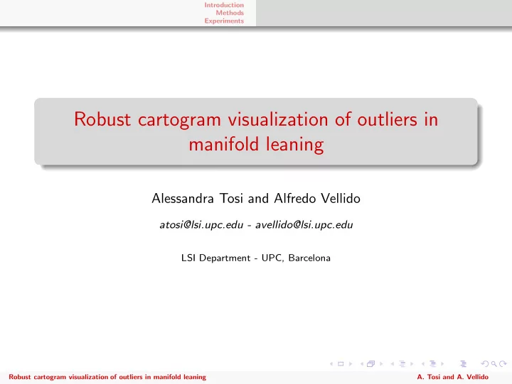 robust cartogram visualization of outliers in manifold