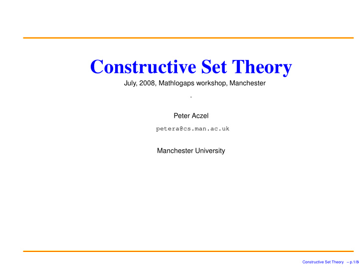 constructive set theory