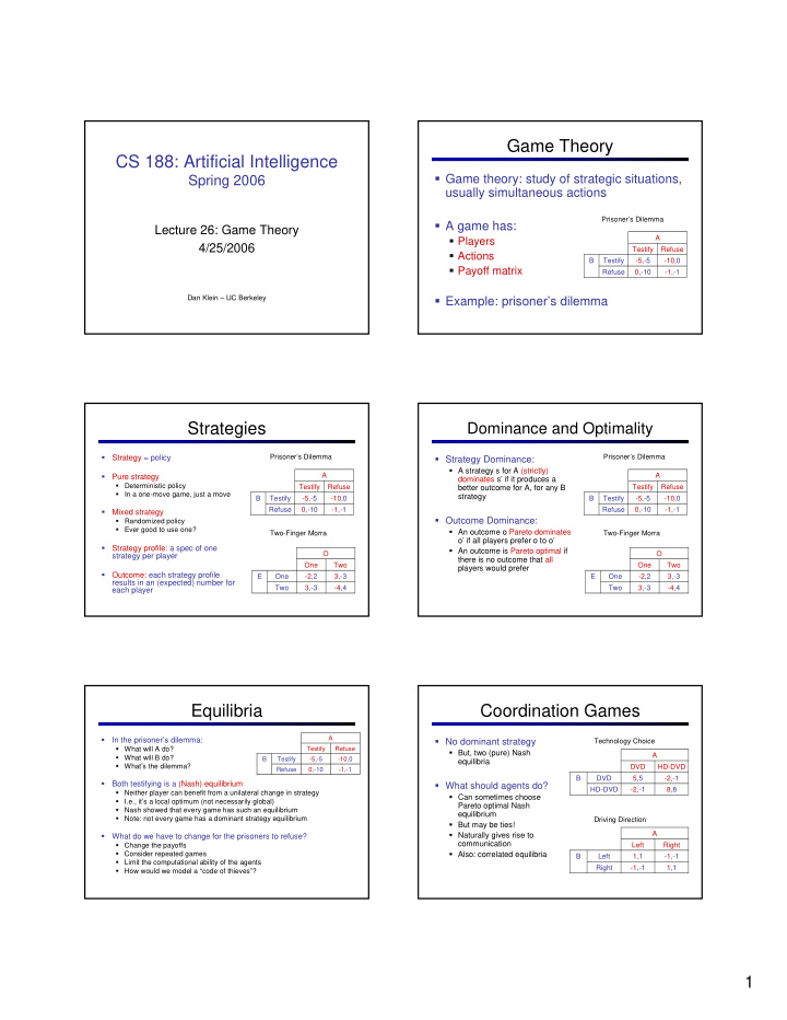 game theory cs 188 artificial intelligence