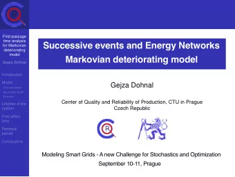 Successive events and Energy Networks  for Markovian  deteriorating  model  Markovian deteriorating
