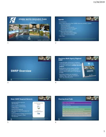 SWRP Overview  receive future state grant funding (per  SB 985)  Stanislaus County was awarded a