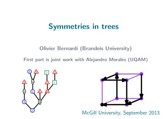 Symmetries in trees  Olivier Bernardi (Brandeis University)  First part is joint work with
